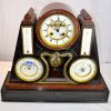 Black and Rouge Marble Clock with Multiple Complications
