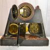 Black and Rouge Marble Clock with Multiple Complications