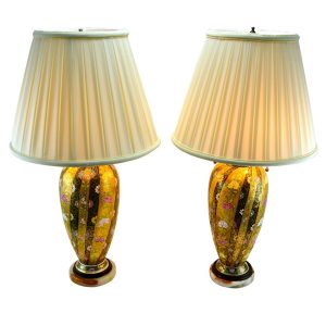 Fischer Porcelain Vase Lamps