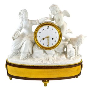 Louis XVI Bisque Shepherdess Clock