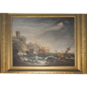 Oil on Canvas of a Shipwreck after Vernet