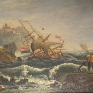Oil on Canvas of a Shipwreck after Vernet