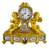 Louis XV Ormolu and Porcelain Putti Clock