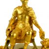 Empire Gilt Bronze Seated Caesar Clock