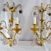 Louis XVI Style Crystal and Gilt Bronze Sconces