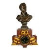 Lord Byron Bronze Atop a Marble and Gilt Bronze Clock Base