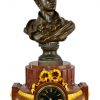 Lord Byron Bronze Atop a Marble and Gilt Bronze Clock Base
