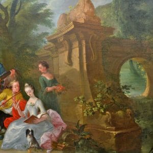 18thC oil painting of figures in a landscape attributed to Pater