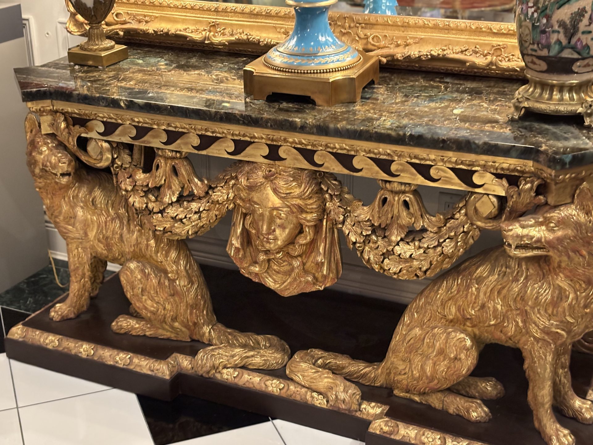George II Style Gilt Wood Wolf Console After William Kent by Lenygon and Co - Image 20