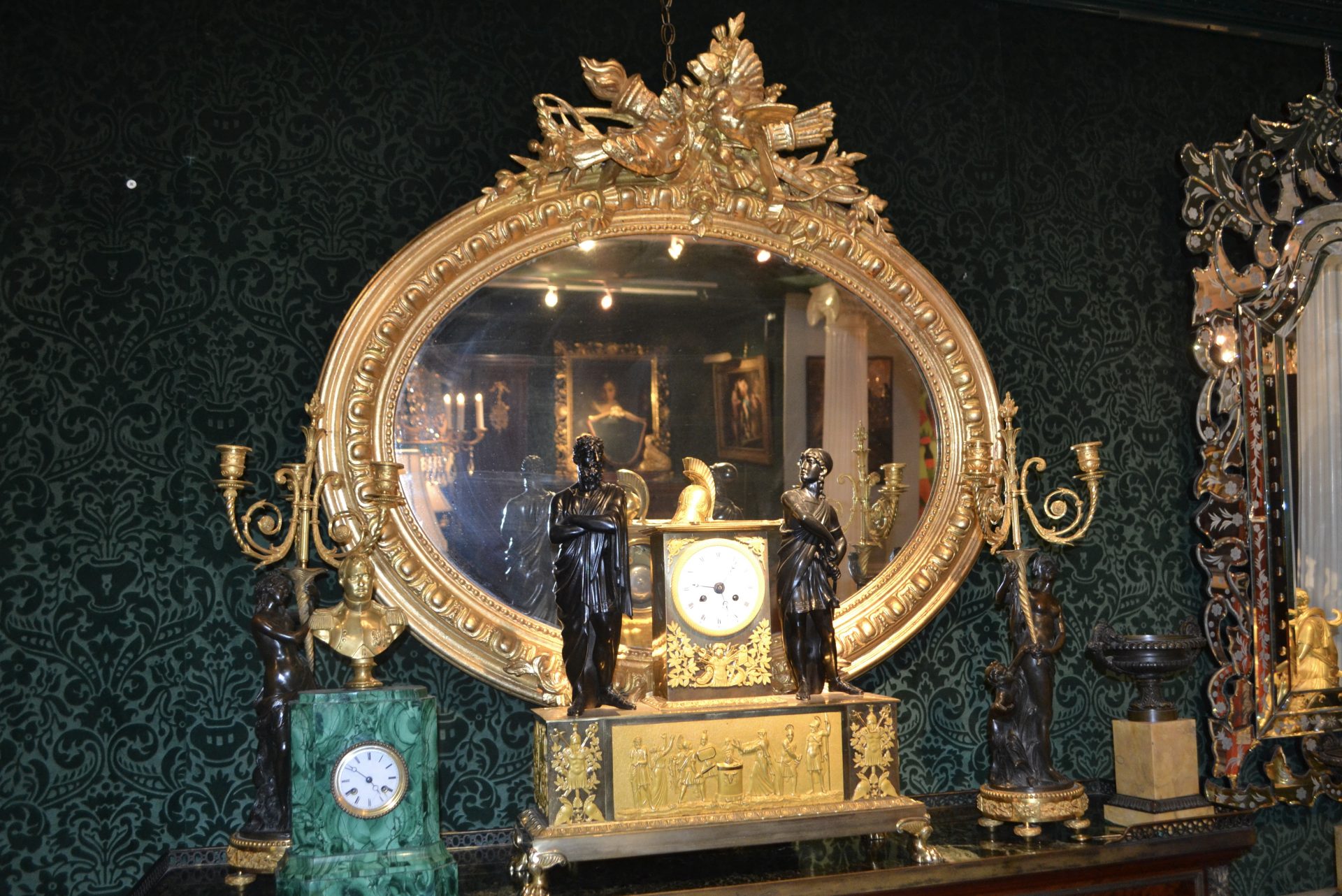 Large 19thC Louis XVI Style Giltwood Oval Mirror - Image 8