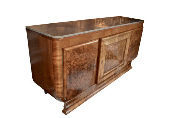 French Art Deco Burl Walnut Buffet /Sideboard