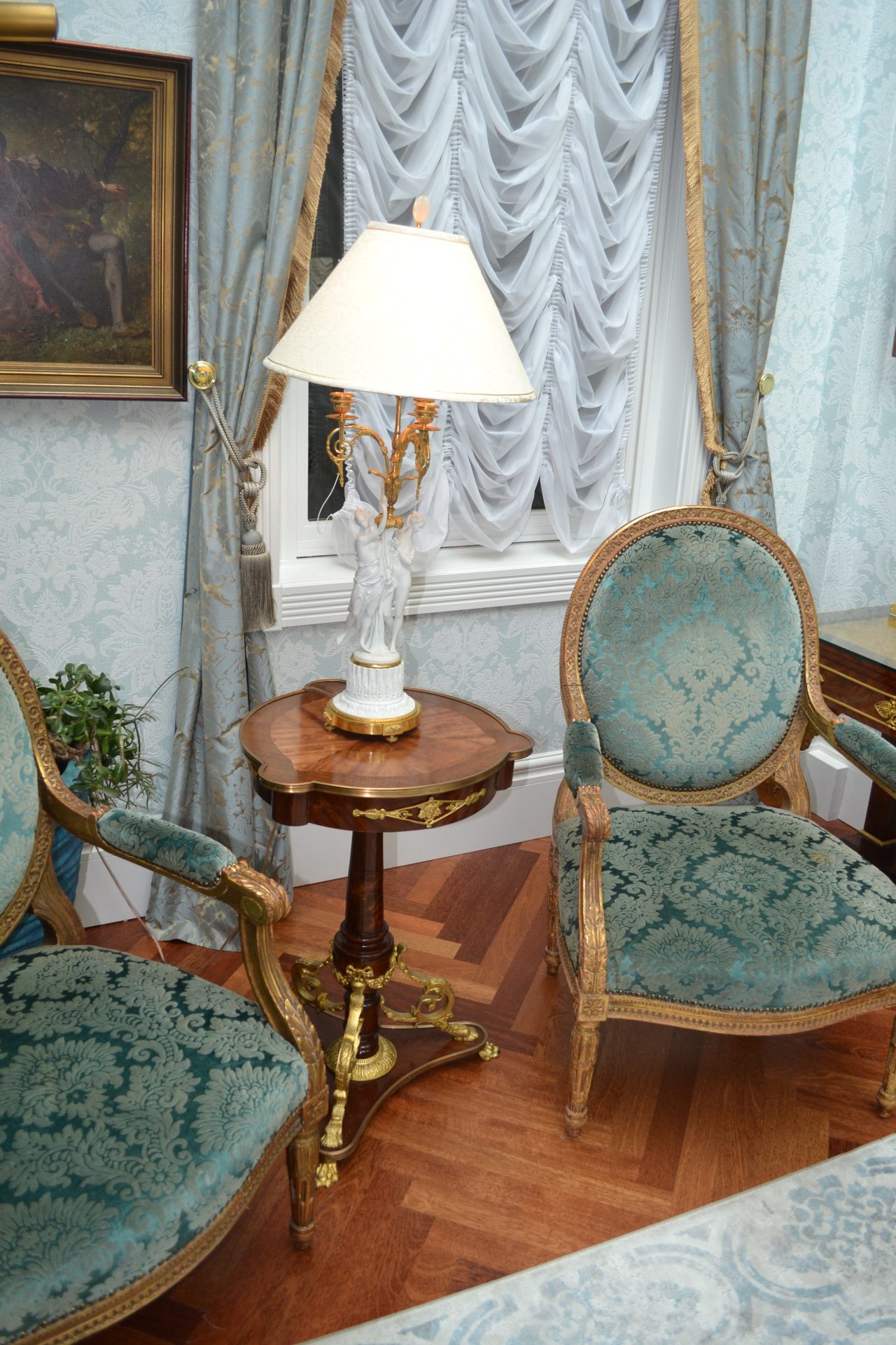 French Napoleon III Style Tulipwood and Mahogany Table - Image 10