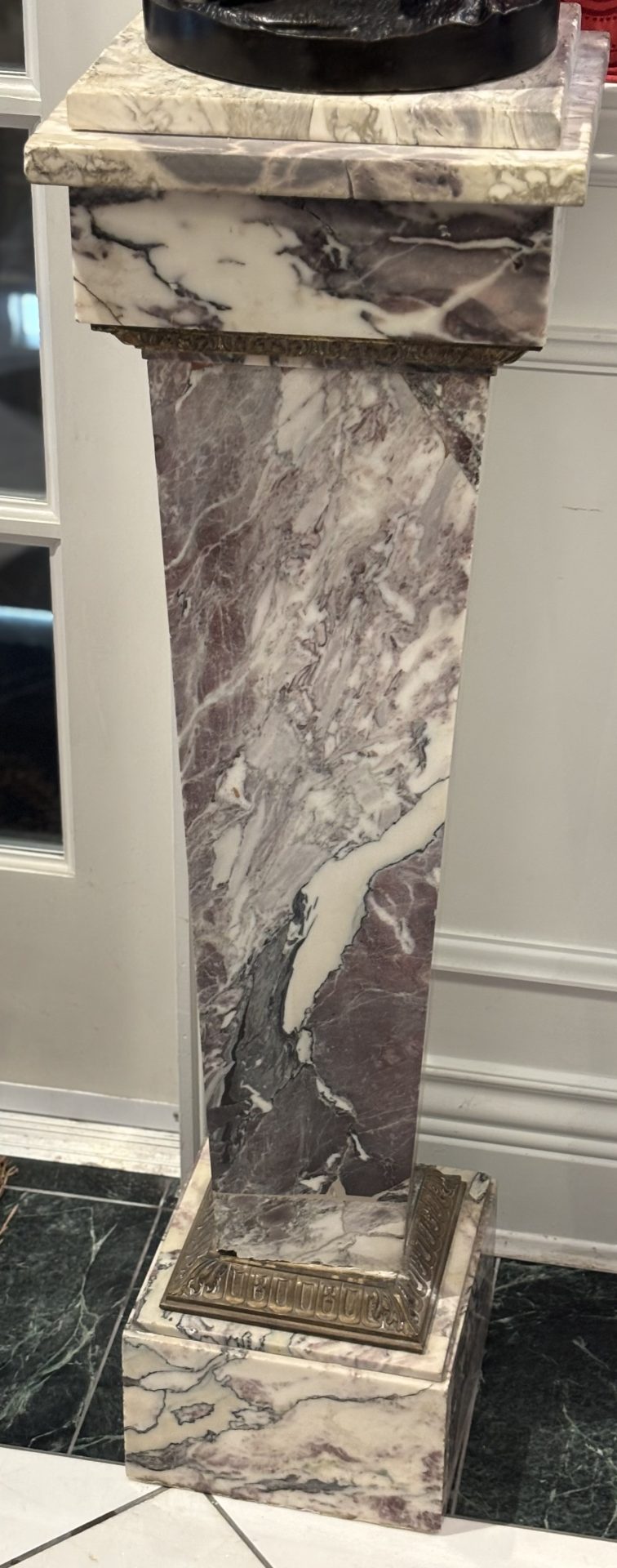 Grey Marble Column with Gilt Bronze Trim - Image 15
