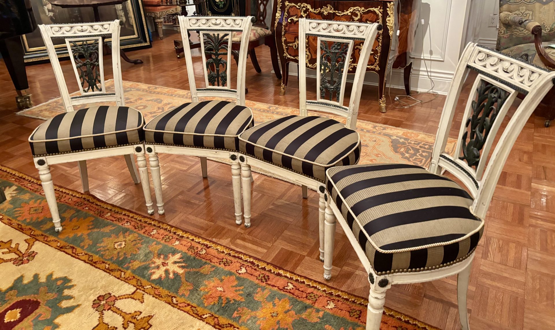 Set of Four French Directoire Period Painted Side Chairs - Image 15