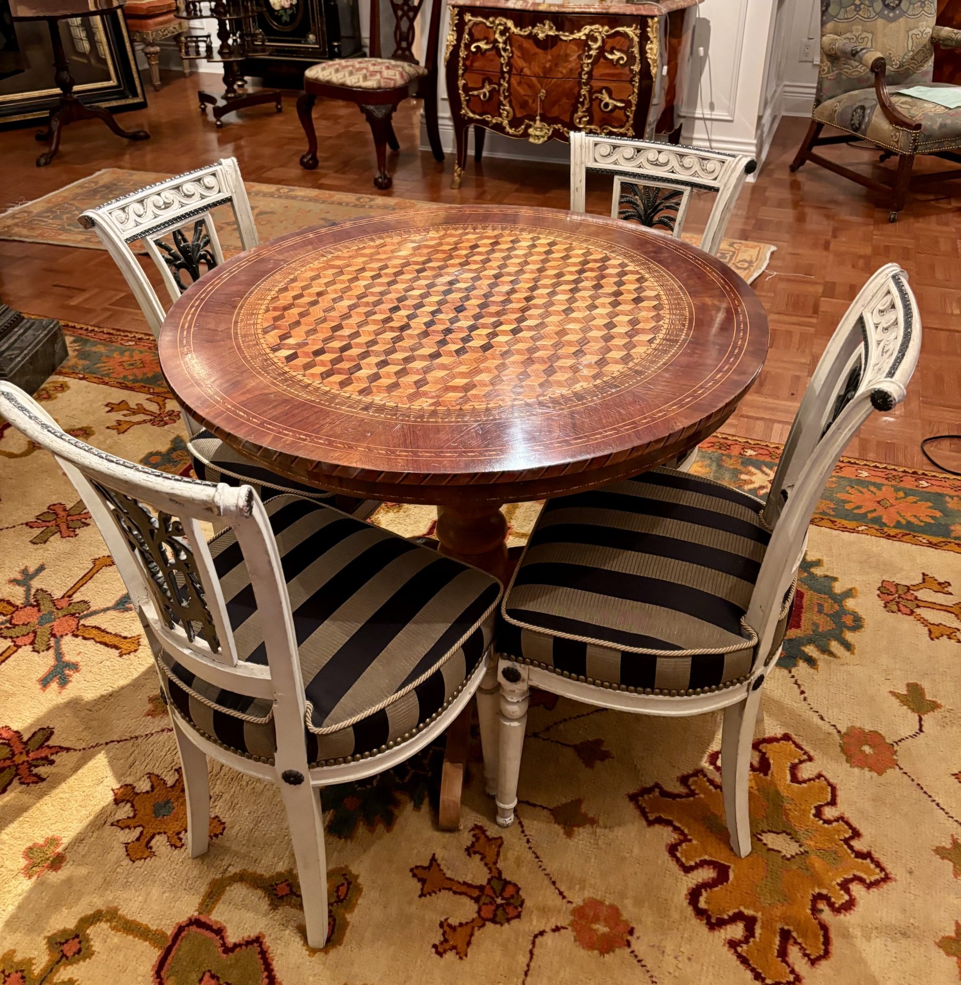 Set of Four French Directoire Period Painted Side Chairs - Image 17