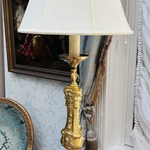 19thC French Ecclesiastical Candlestick Converted to a Lamp