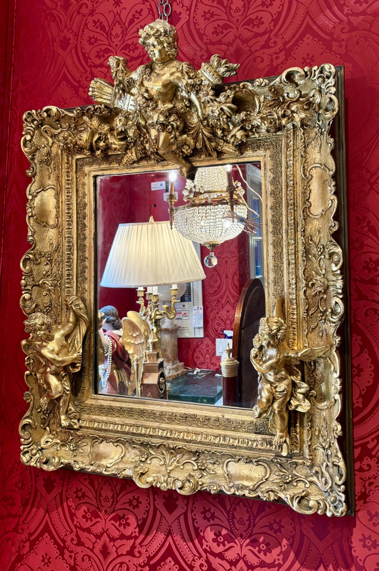 A Late 19 Century Napoleon III Rococo Gilt Wood and Gesso Framed MIrror - Image 11