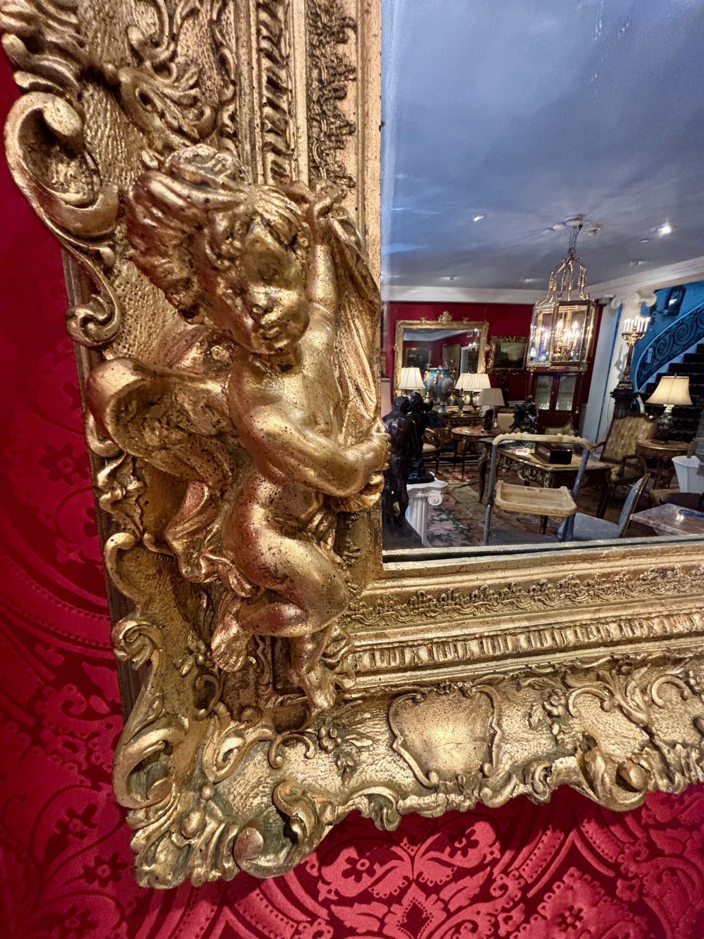 A Late 19 Century Napoleon III Rococo Gilt Wood and Gesso Framed MIrror - Image 14