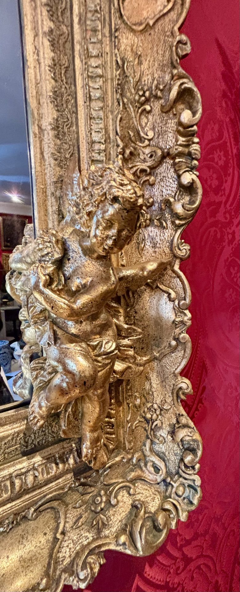 A Late 19 Century Napoleon III Rococo Gilt Wood and Gesso Framed MIrror - Image 15