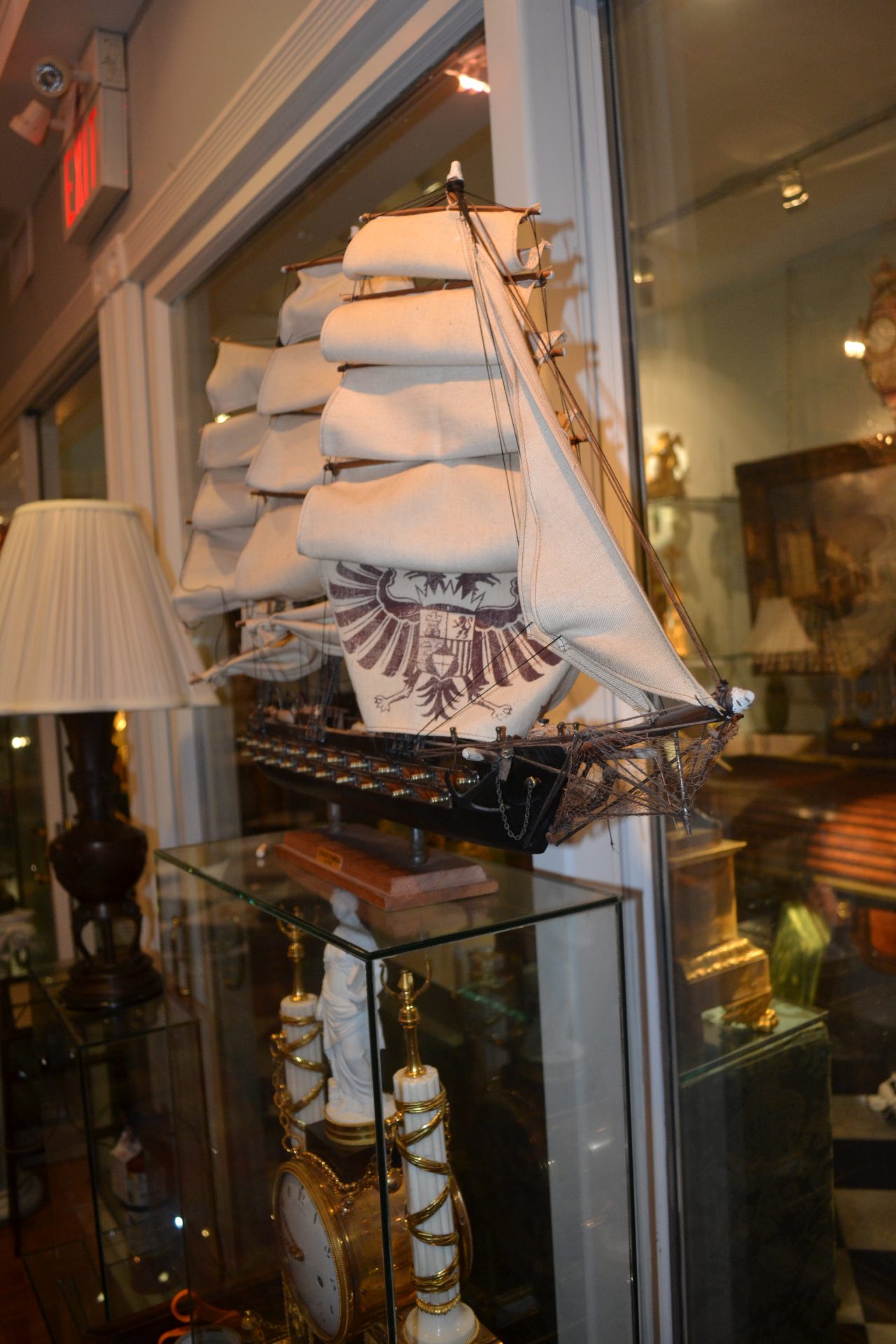 Mid-Century Spanish Souvenir Model of a late 18 Century Frigate - Image 13