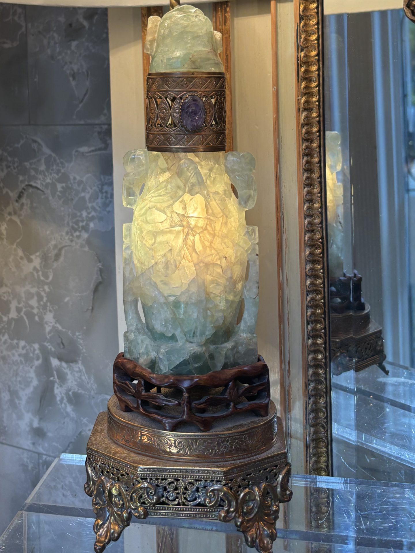 A cut 'Quartz' (flourite) Chinese Lamp - Image 11