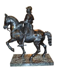 Grand Tour Bronze of the Equestrian Statue of Colleoni After Verrocchio