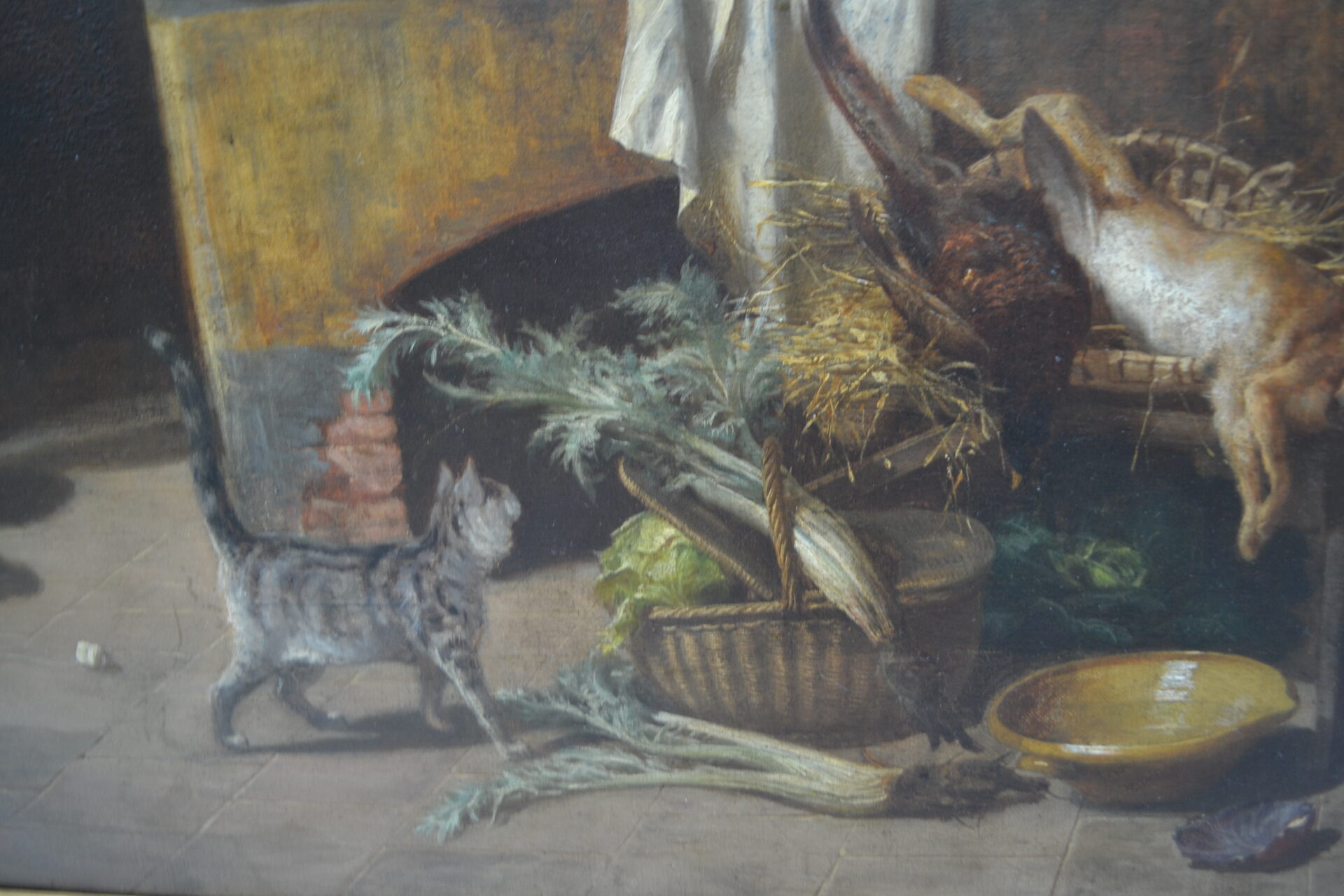 A Genre style oil painting of an interior scene by Paul Emile Faivre dated 1864 - Image 14