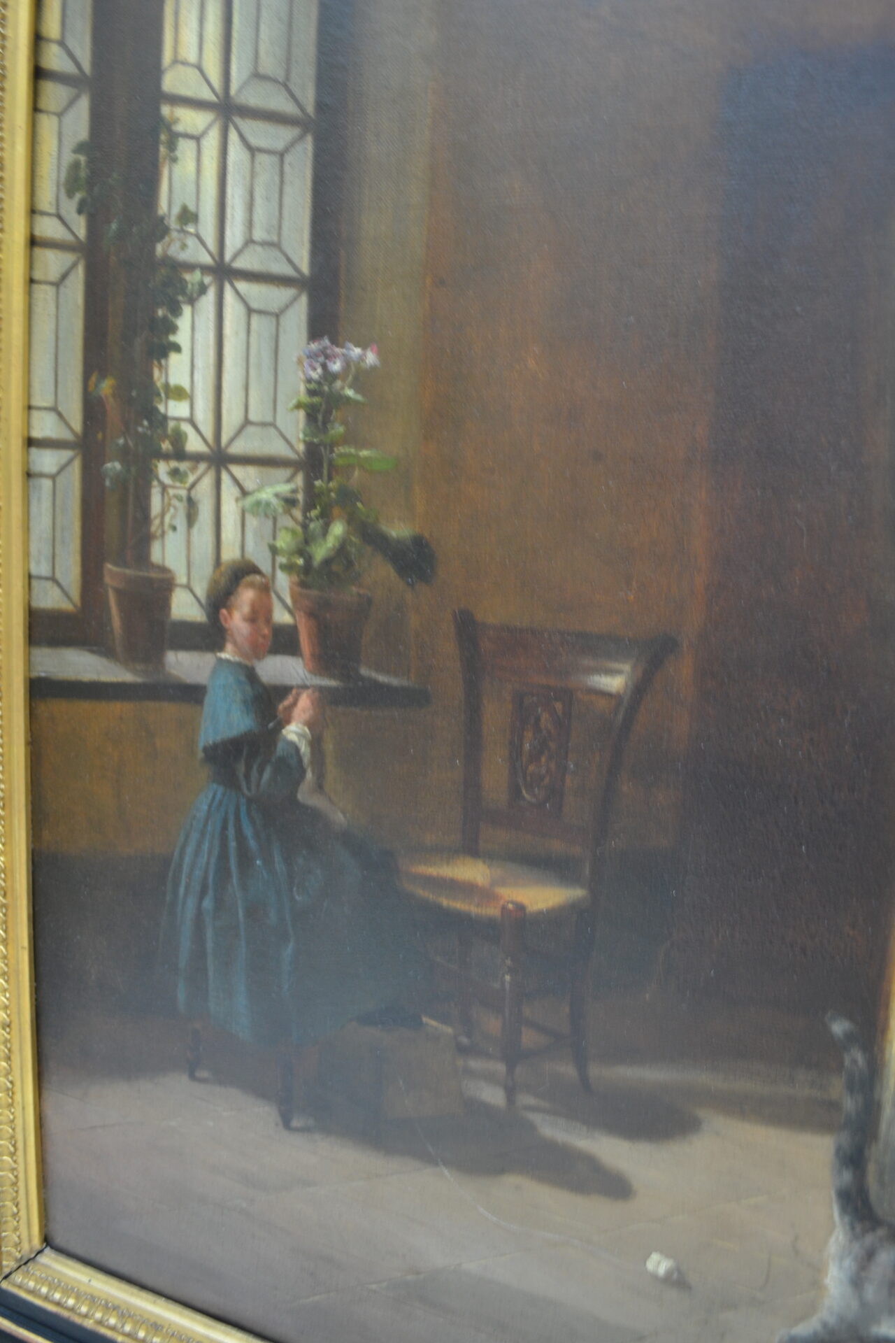 A Genre style oil painting of an interior scene by Paul Emile Faivre dated 1864 - Image 13