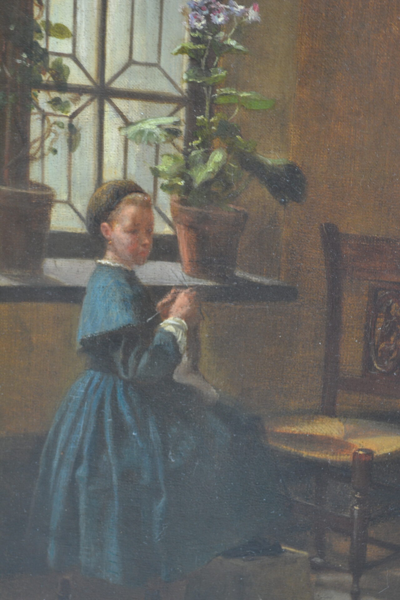 A Genre style oil painting of an interior scene by Paul Emile Faivre dated 1864 - Image 12