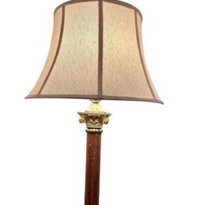 Griotte Marble and Bronze Neo Classical Column Lamp