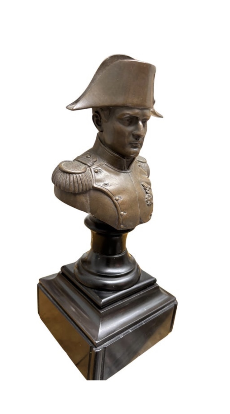 A Small French 19 Century Bronze Bust of Napoleon in Uniform