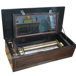 A fully restored and working late 19 Century Swiss cylinder music box
