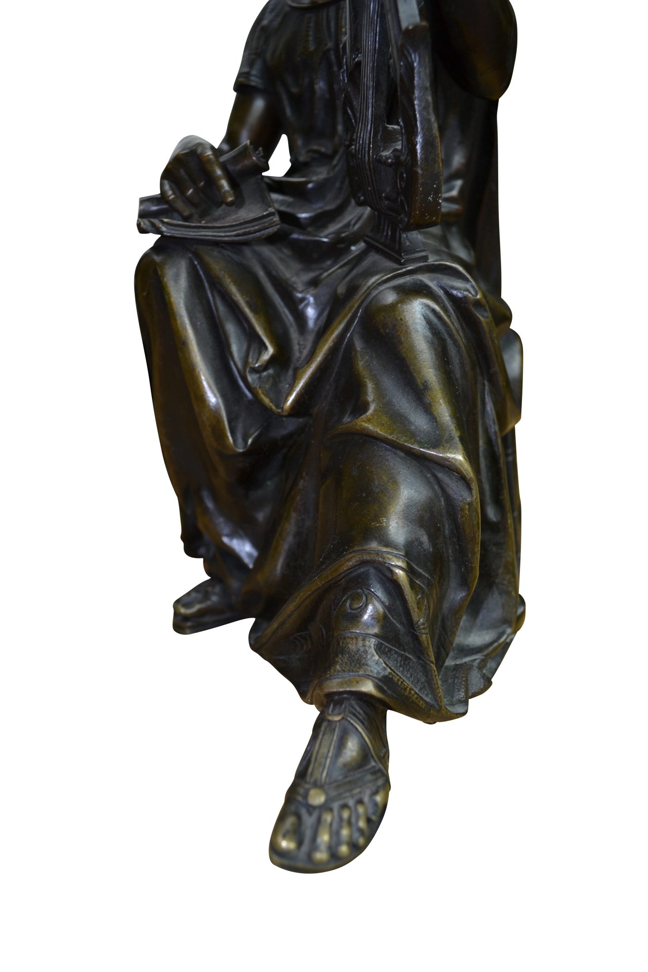 A Patinated Bronze Statue of a Seated Classical Scholar Signed Doriot - Image 10