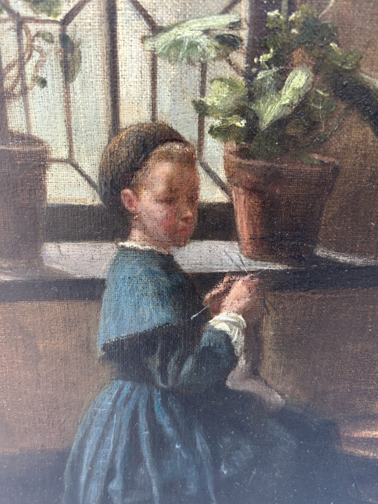 A Genre style oil painting of an interior scene by Paul Emile Faivre dated 1864 - Image 25