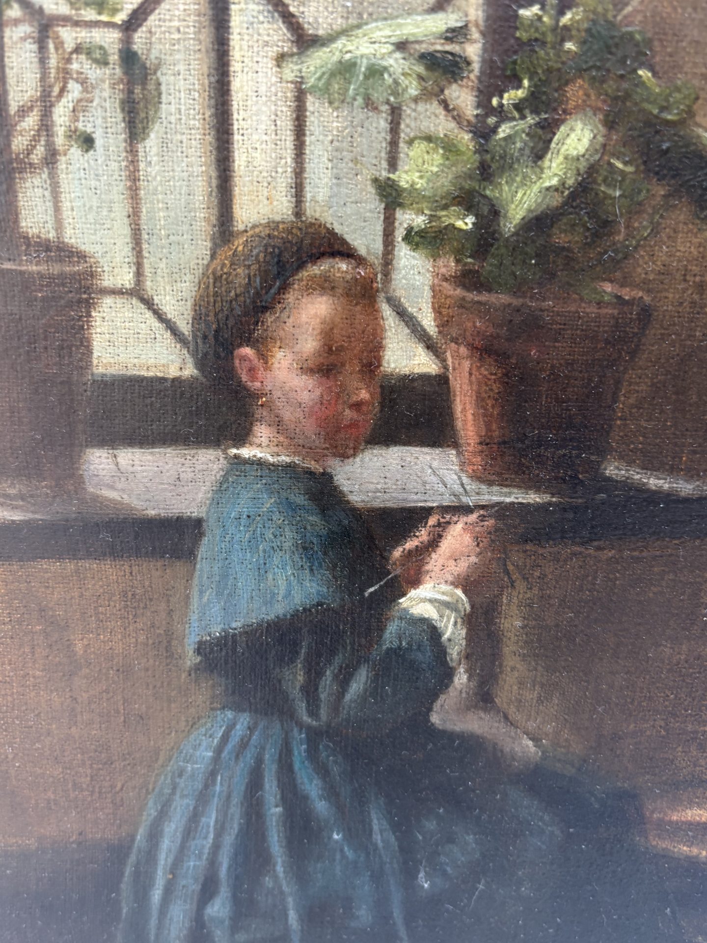 A Genre style oil painting of an interior scene by Paul Emile Faivre dated 1864 - Image 24