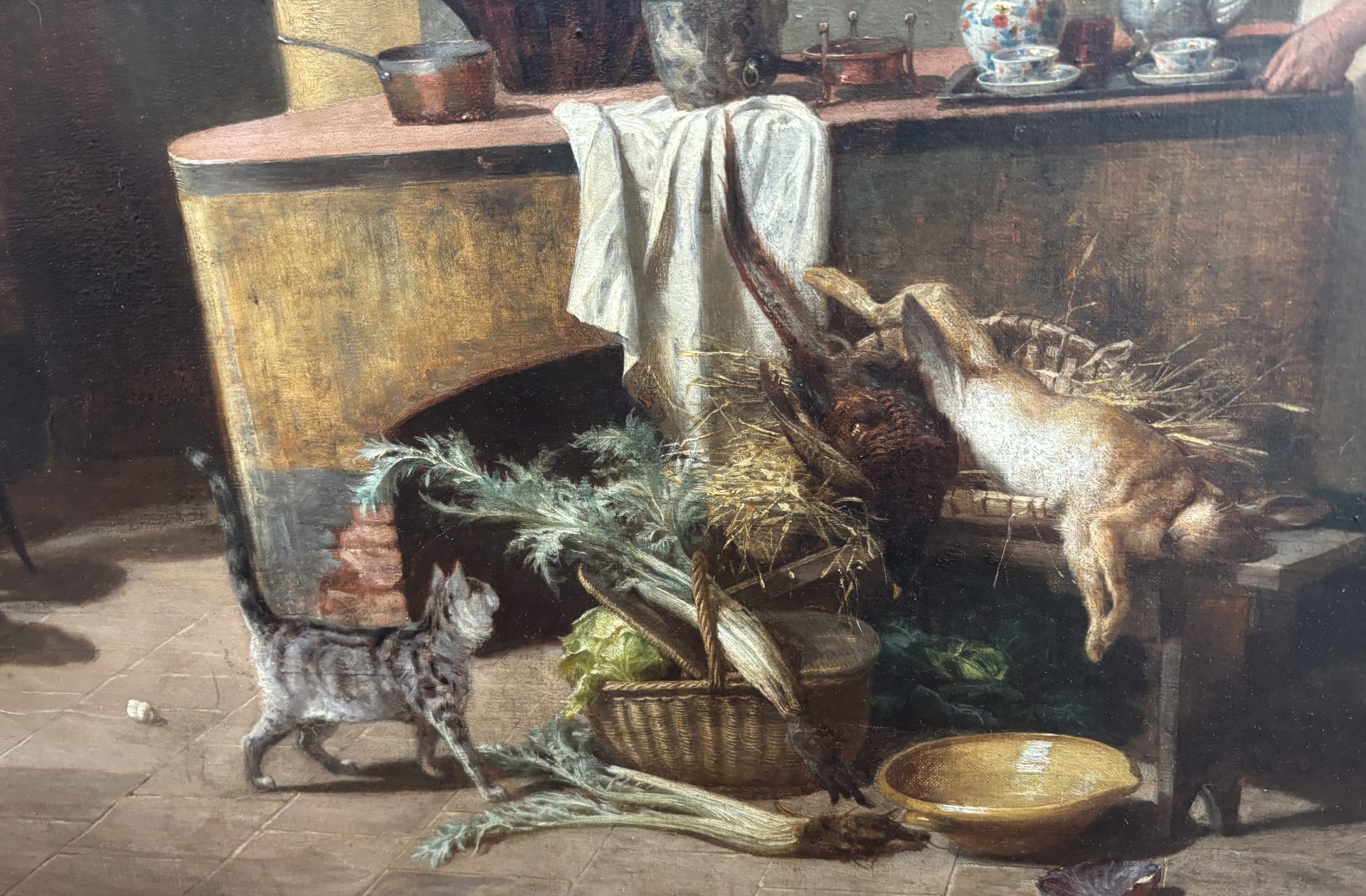 A Genre style oil painting of an interior scene by Paul Emile Faivre dated 1864 - Image 23