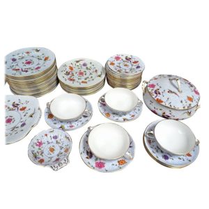 A 130 Piece Set of Crown Staffordshire China "Birds of Paradise" Pattern 1950"s