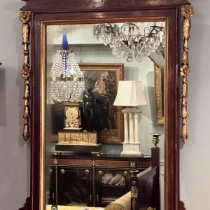 An American Colonial Revival Walnut and Gilt Wood Mirror