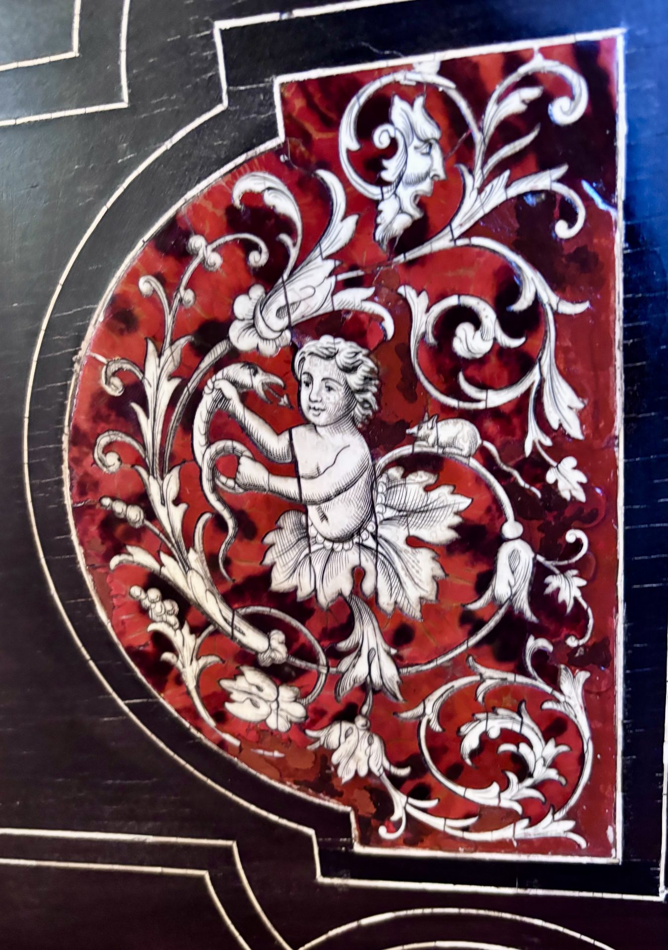 A 19 Century Renaissance Revival Ebony Veneered and Inlaid Bed After G.B.Gatti - Image 22