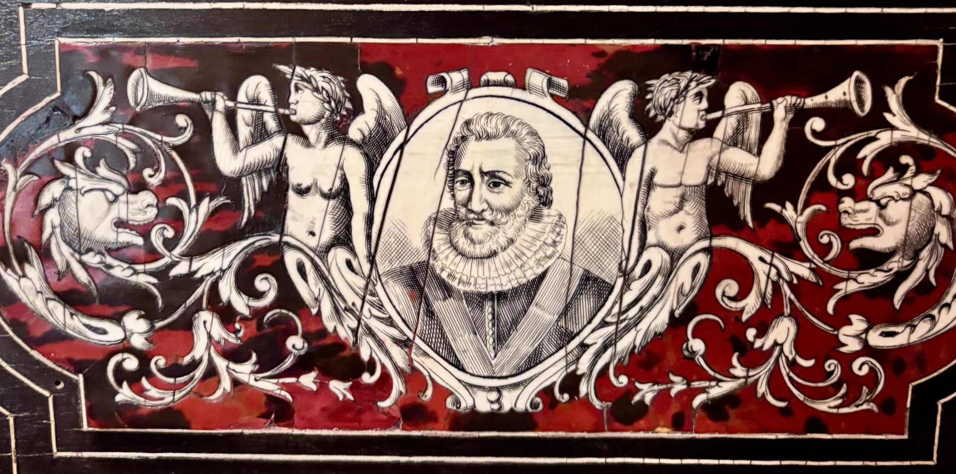 A 19 Century Renaissance Revival Ebony Veneered and Inlaid Bed After G.B.Gatti - Image 23